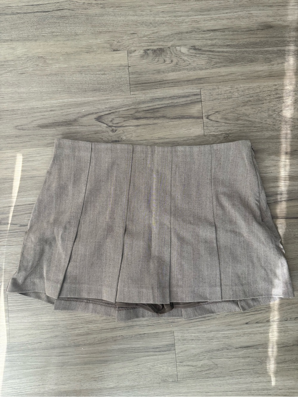 Abercrombie & Fitch Taupe Herringbone Mini Skirt